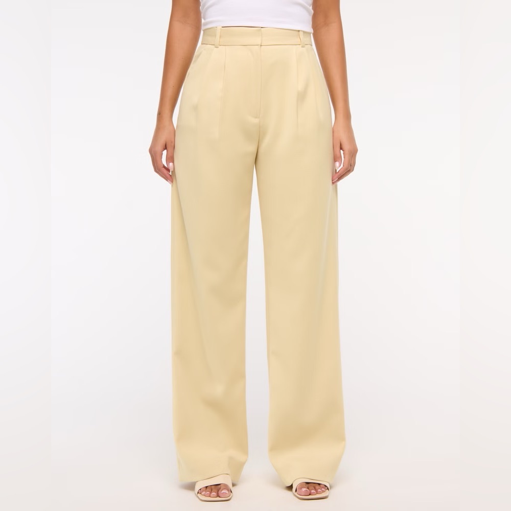 NWT A&F Sloane Tailored Wide Leg Pant Yellow (Size 27/4)